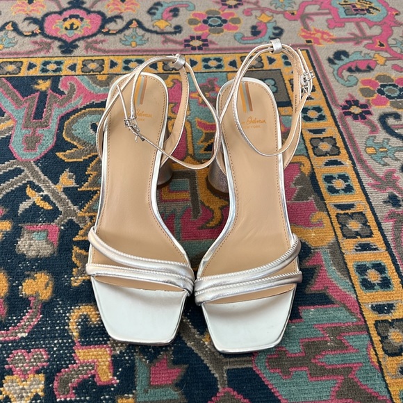 LIKE NEW Sam Edelman Kia Block Heel Strappy Sandal Silver size 10 - Picture 5 of 9